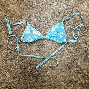 Blue bathing suit top with white print from PacSun